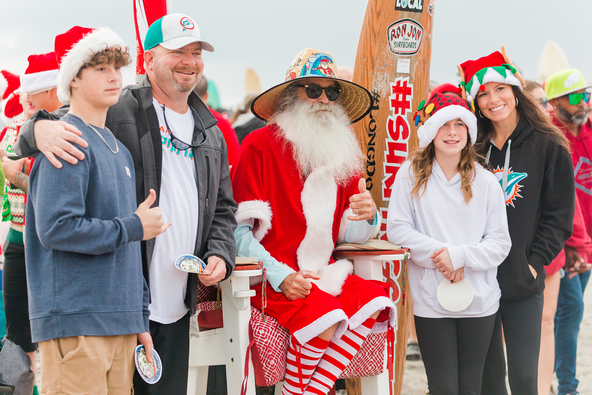 Surfing Santa and the Mrs. are at King Center!