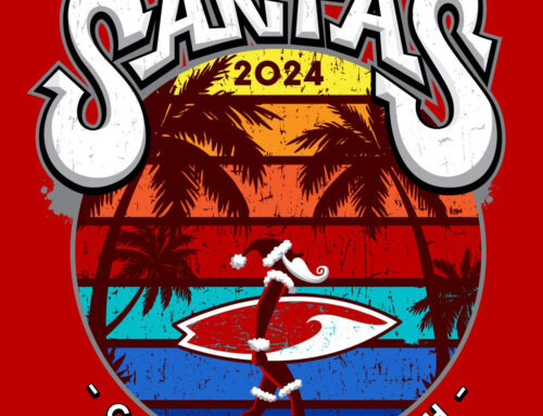 Unveiling the 2024 Surfing Santas T-Shirt Design