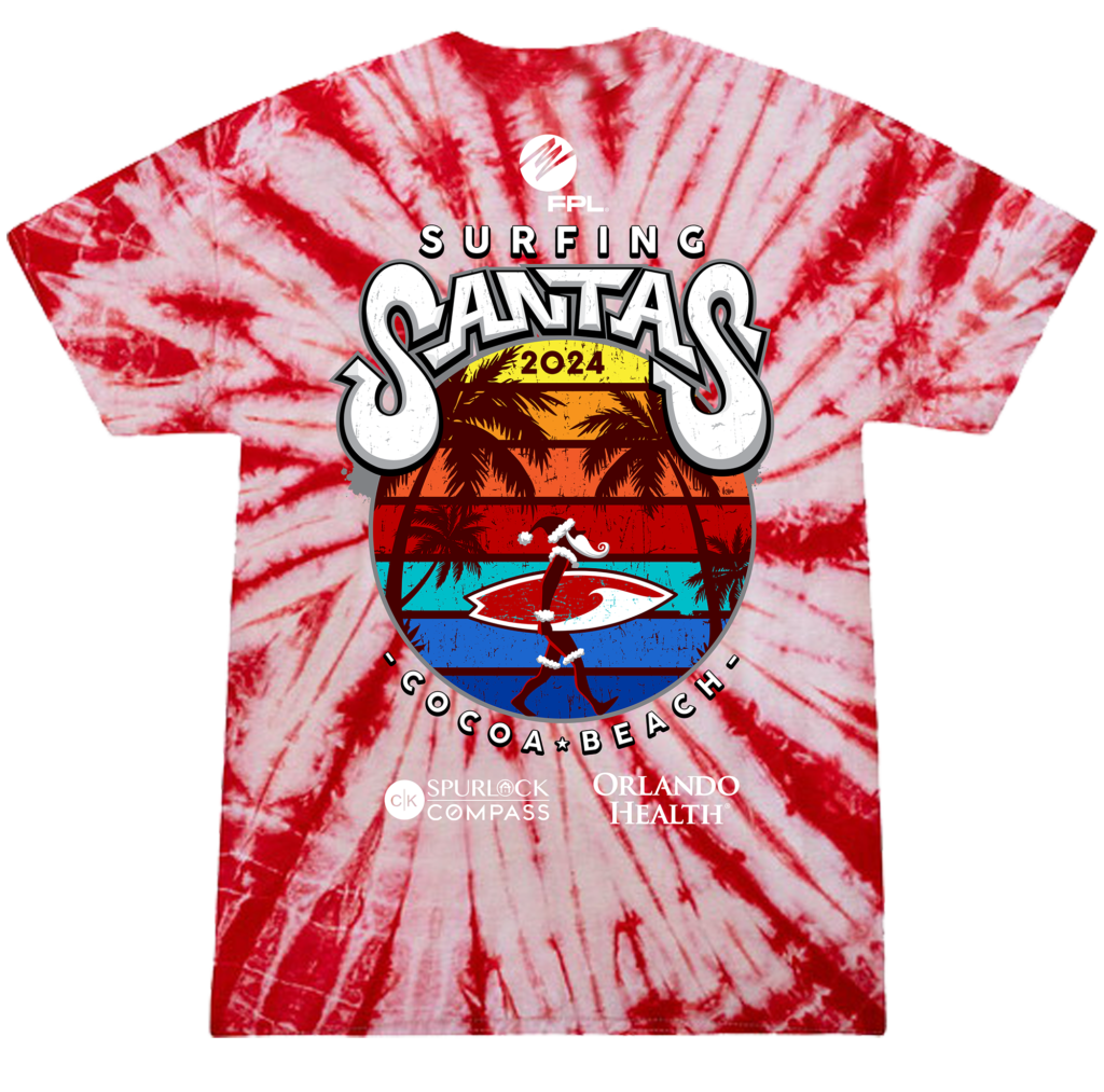 Surfing santa shirt sales