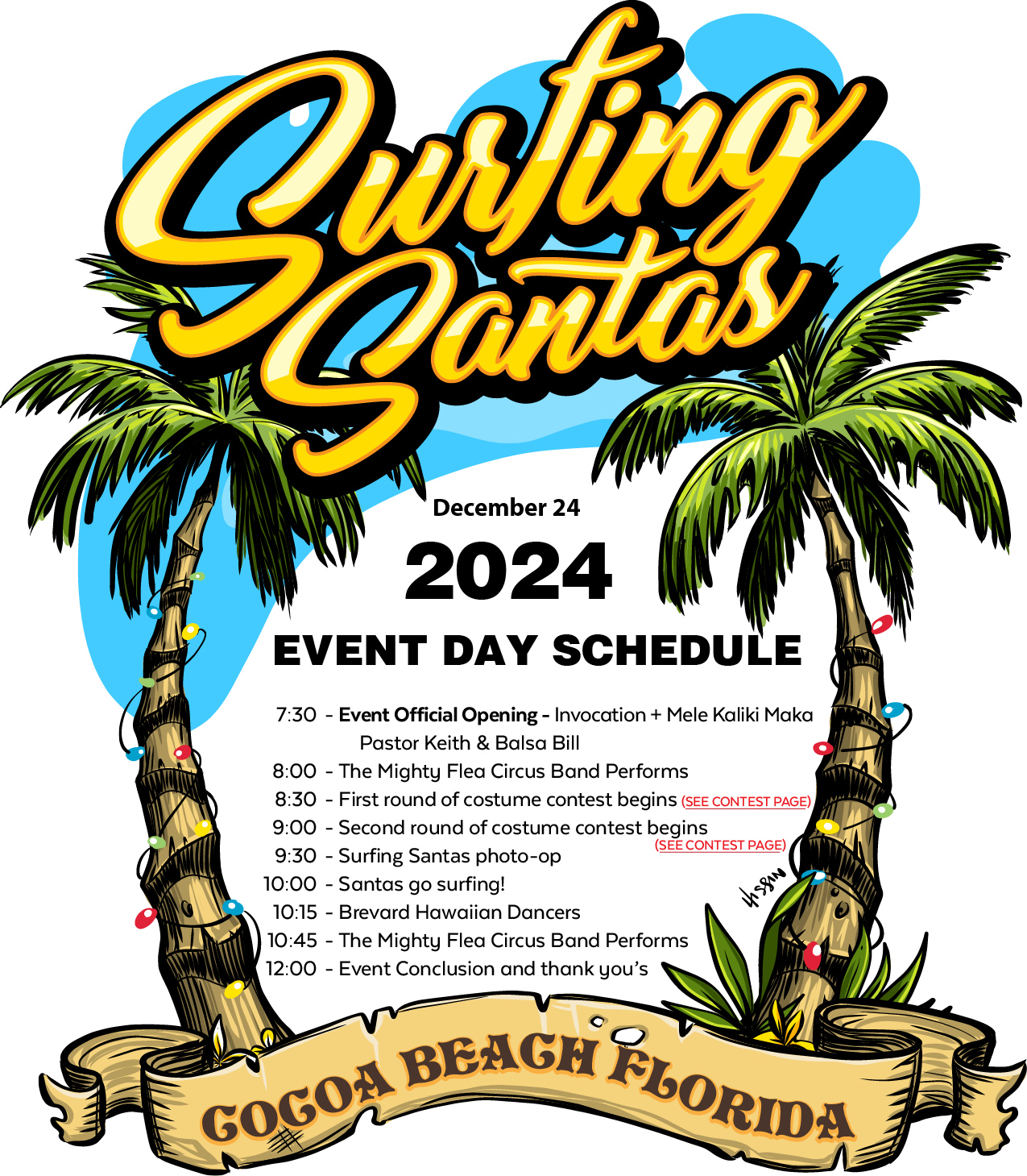 2023 Surfing Santas Schedule