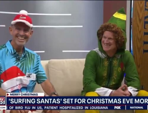 Surfing Santas Founder and Buddy the Elf Join FOX 35 Orlando for a Festive Interview